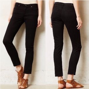 AG The Stevie Ankle Black Slim Straight Leg Jean